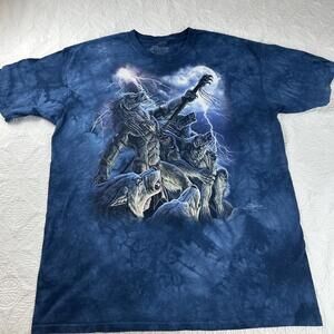 The Mountain Wolf Pack T-Shirt Large Lightning Calling The Storm Nature Tee 2XL